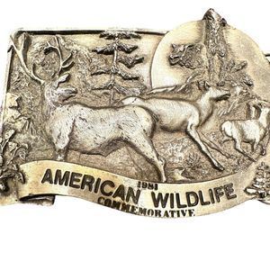 American Wildlife 1981 Commemorative Belt Buckle Large Silver Limited Edition